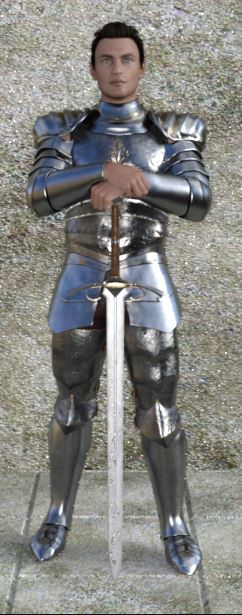Sir Kai in armour with sword